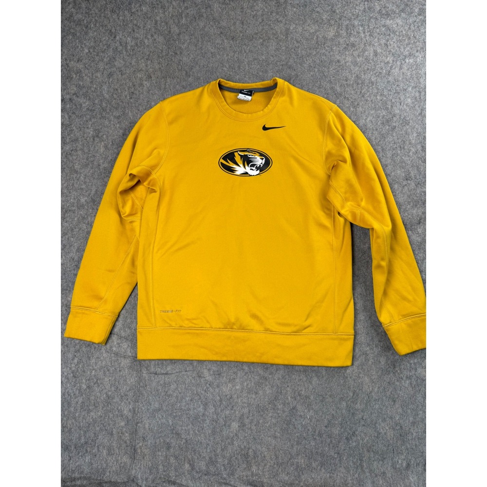 Nike Missouri Tigers Sweatshirt Mens Small Gold Therma-FIT Mizzou Sport Medicine